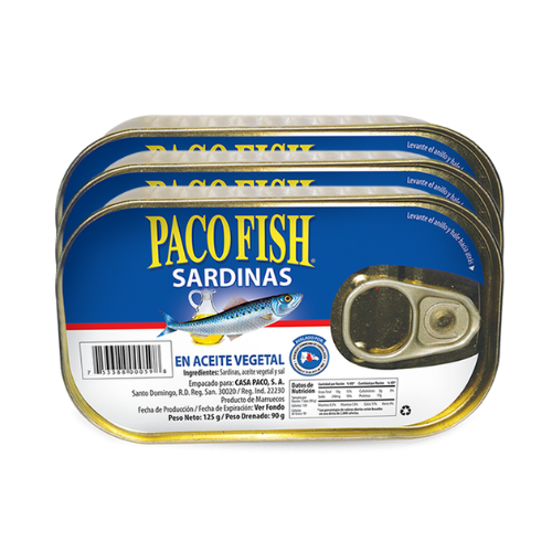 SARDINAS PACO FISH PLANA ACEITE 50/125GR