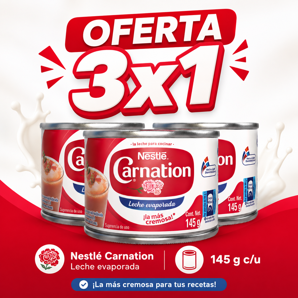 LECHE EVAPORADA CARNATION 96/145GR